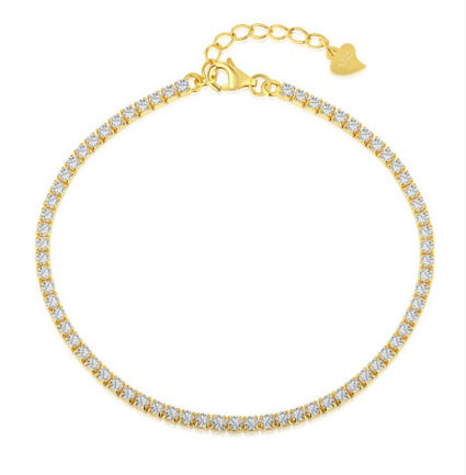 Women's Sterling Silver Diamond Bracelet Inlaid With Zircon