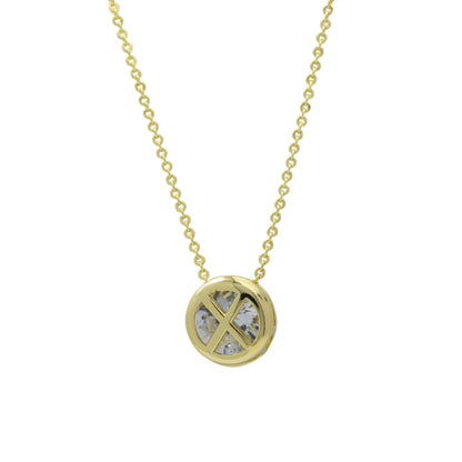 18k Gold-plated Geometric Hollow Circular Necklace In Brass