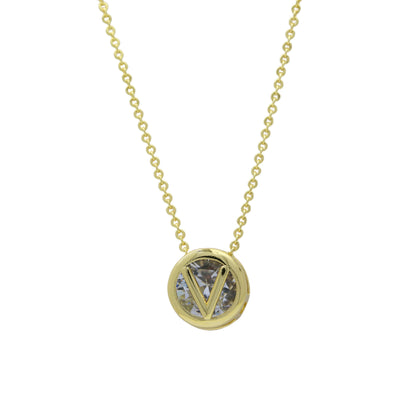 18k Gold-plated Geometric Hollow Circular Necklace In Brass