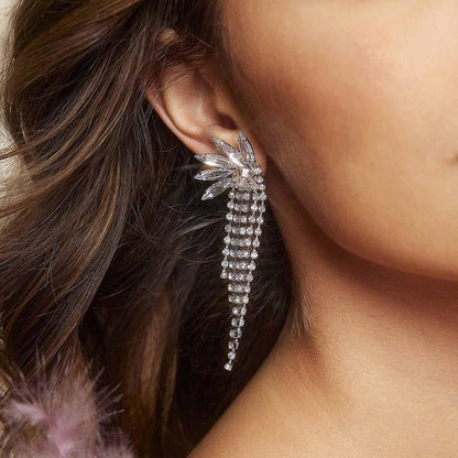 Tassel Multi-section Multi-layer Elongated Overlapping Earrings