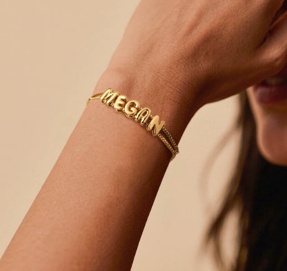 Bronze Polished Bubble DIY Combination Name Bracelet