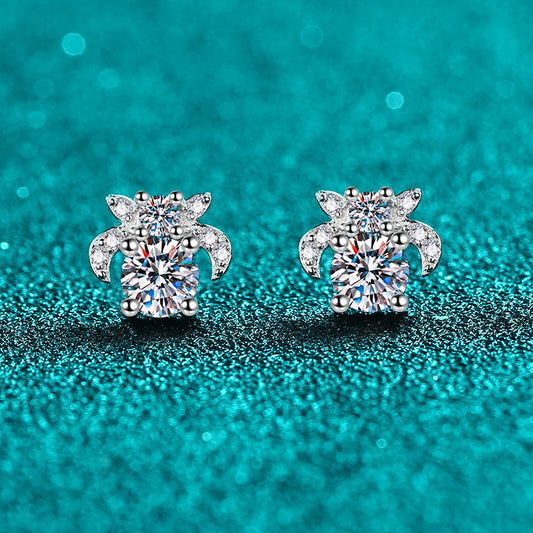 S925 Sterling Silver Moissanite Stud Cute Personalized Earrings