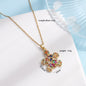 Gold-plated Copper Zirconium-encrusted Sea Turtle Titanium Steel Necklace