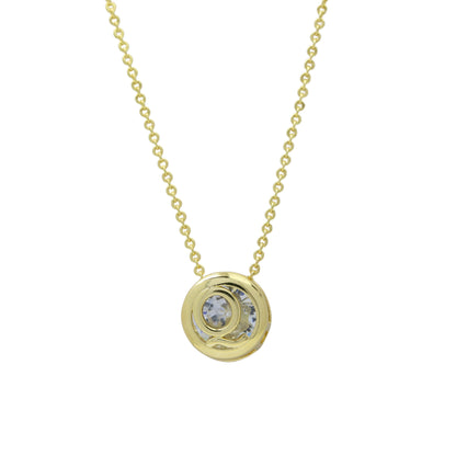 18k Gold-plated Geometric Hollow Circular Necklace In Brass