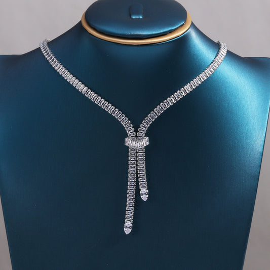 Zircon Fringe Necklace Fashionable Clavicle Chain