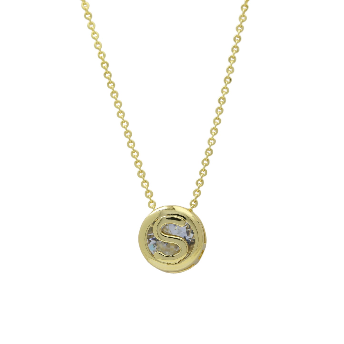 18k Gold-plated Geometric Hollow Circular Necklace In Brass