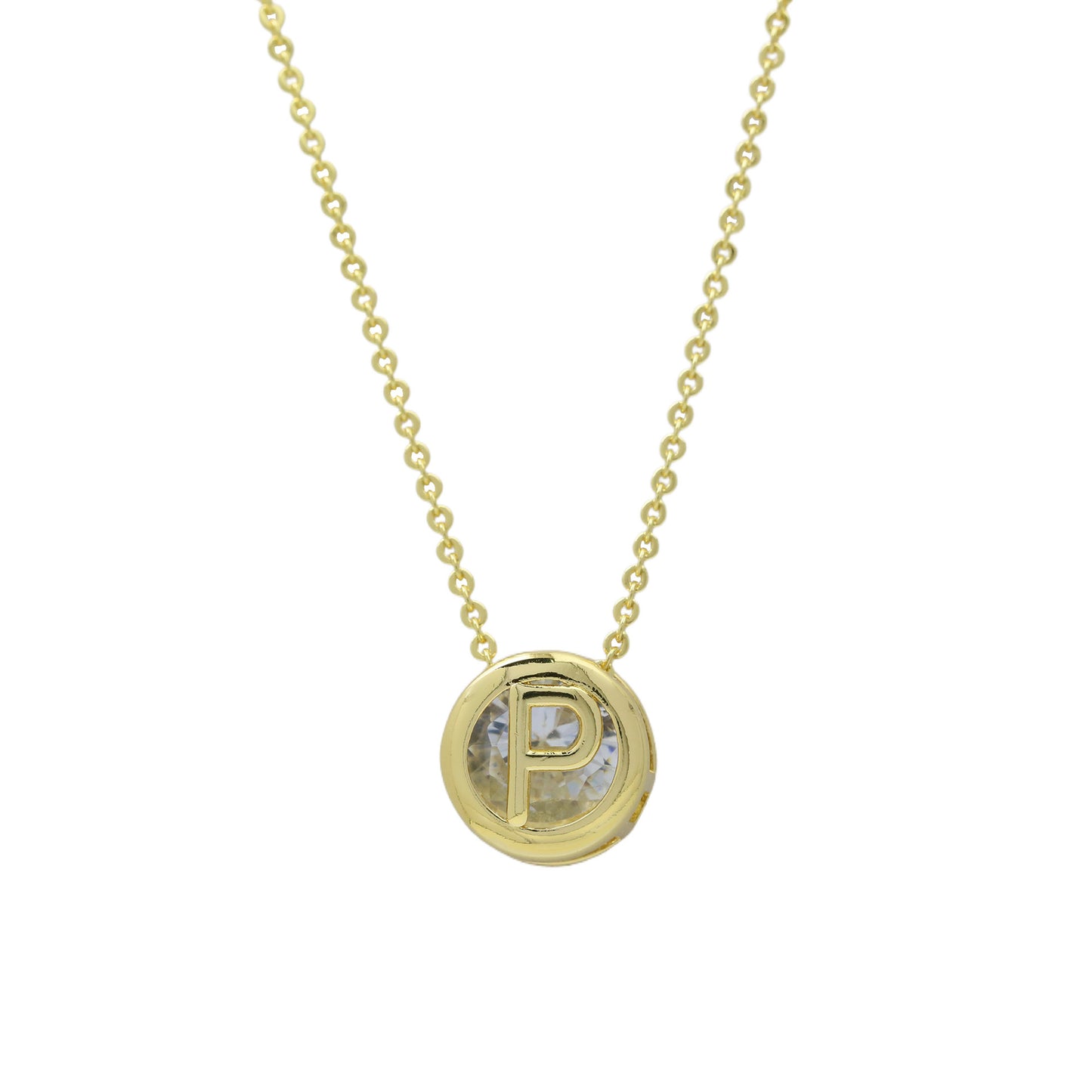 18k Gold-plated Geometric Hollow Circular Necklace In Brass