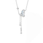 Luminous Starry Night Butterfly Clavicle Chain Sterling Silver Necklace