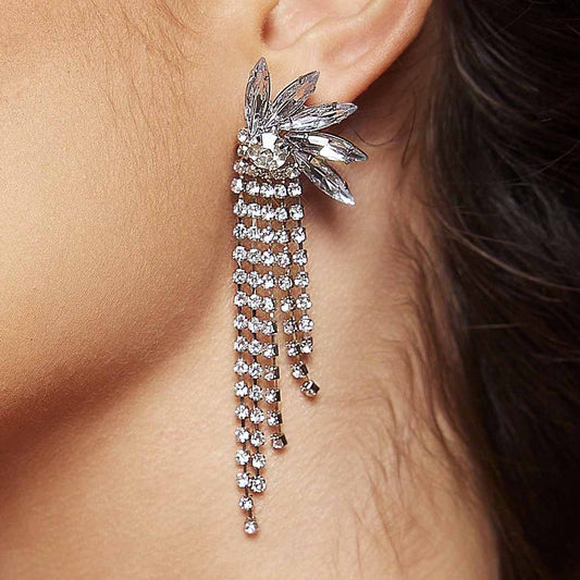 Tassel Multi-section Multi-layer Elongated Overlapping Earrings