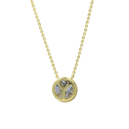 18k Gold-plated Geometric Hollow Circular Necklace In Brass