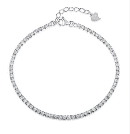 Women's Sterling Silver Diamond Bracelet Inlaid With Zircon