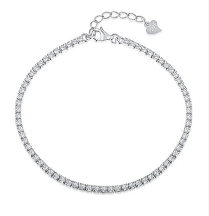 Women's Sterling Silver Diamond Bracelet Inlaid With Zircon