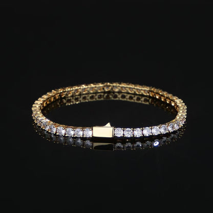 Hip-hop Spring-clasp Zircon Tennis Bracelet Jewelry