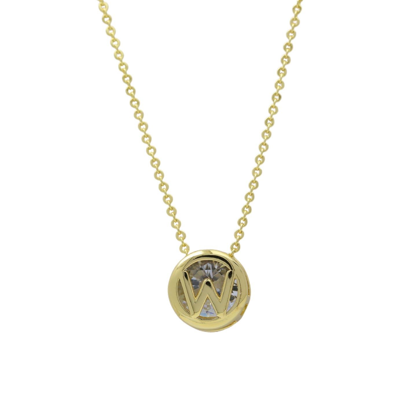 18k Gold-plated Geometric Hollow Circular Necklace In Brass