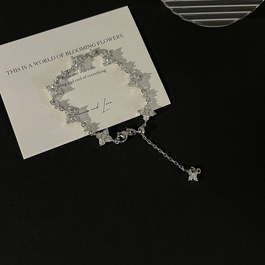 Vintage Bamboo Bracelet Mid-ancient Flowers