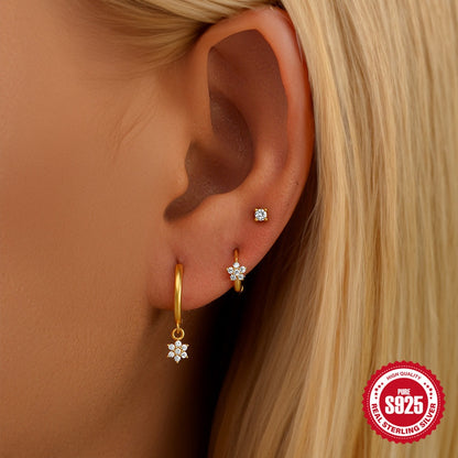 Stylish S925 Sterling Silver Candy-themed Three-piece Set With Colorful Zircon Stars