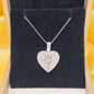 Full Crystal Hinged Heart Necklace Colorfast Titanium Steel Accessory