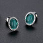 Jewelry Gift Gemstone Stud Earrings Brass Zircon
