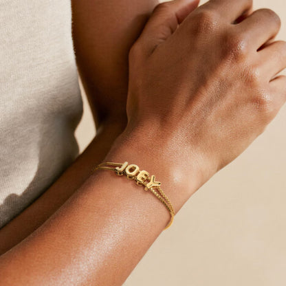 Bronze Polished Bubble DIY Combination Name Bracelet