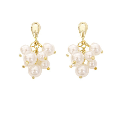 Pearl Grape Cluster Earrings High-end Feel
