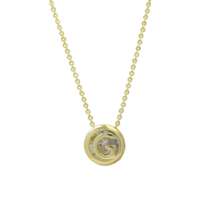 18k Gold-plated Geometric Hollow Circular Necklace In Brass