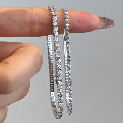 Women's Sterling Silver Diamond Bracelet Inlaid With Zircon