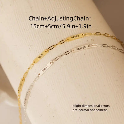 Personalized Letter Name Bracelet Stainless Steel Bangle With Customizable Names