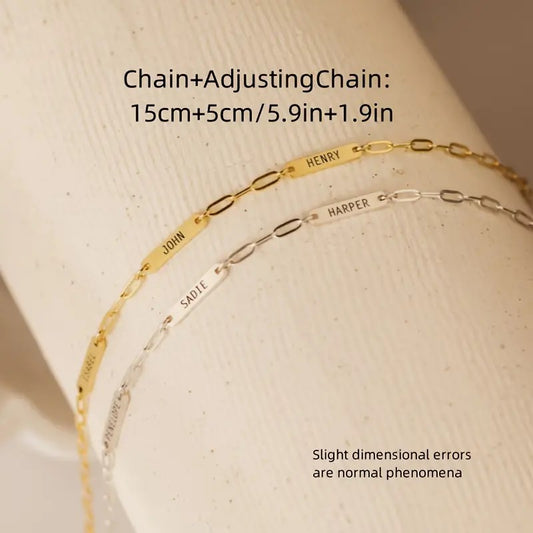 Personalized Letter Name Bracelet Stainless Steel Bangle With Customizable Names