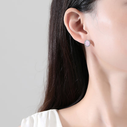 Jewelry Gift Gemstone Stud Earrings Brass Zircon