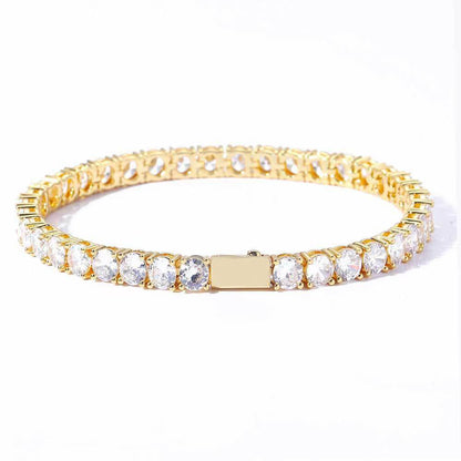 Hip-hop Spring-clasp Zircon Tennis Bracelet Jewelry