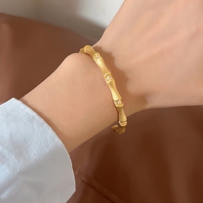 Vintage Bamboo Bracelet Mid-ancient Flowers