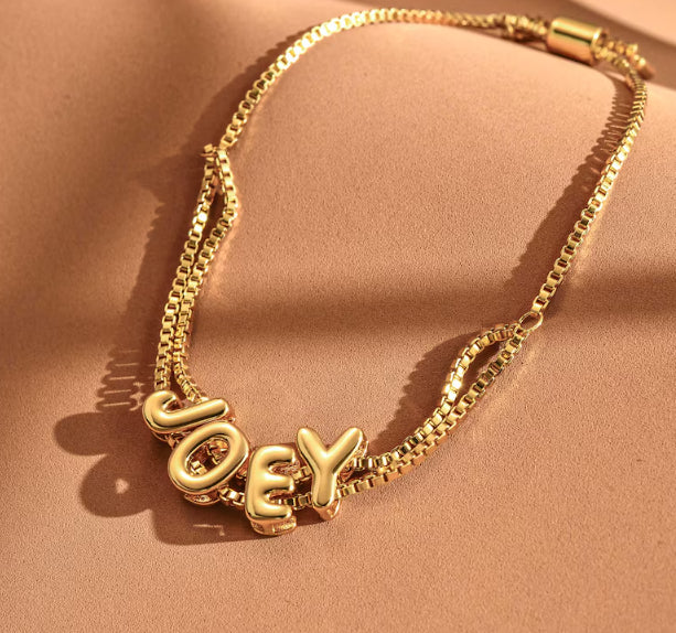 Bronze Polished Bubble DIY Combination Name Bracelet