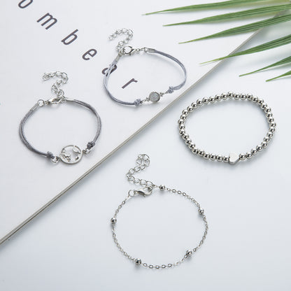 Map Opal Bead Necklace Anchor Chain Women