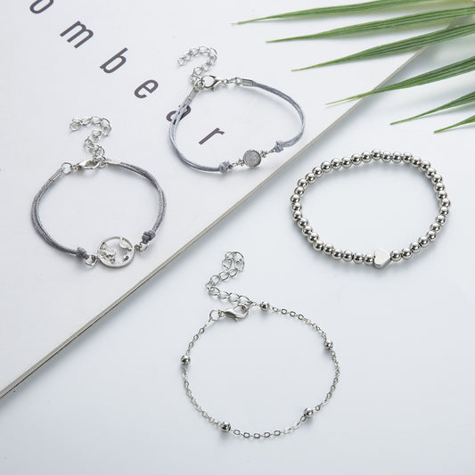 Map Opal Bead Necklace Anchor Chain Women