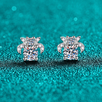 S925 Sterling Silver Moissanite Stud Cute Personalized Earrings
