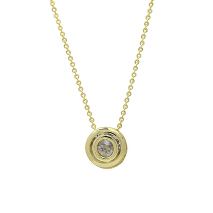 18k Gold-plated Geometric Hollow Circular Necklace In Brass