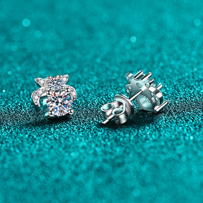 S925 Sterling Silver Moissanite Stud Cute Personalized Earrings