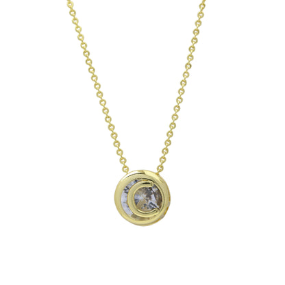 18k Gold-plated Geometric Hollow Circular Necklace In Brass