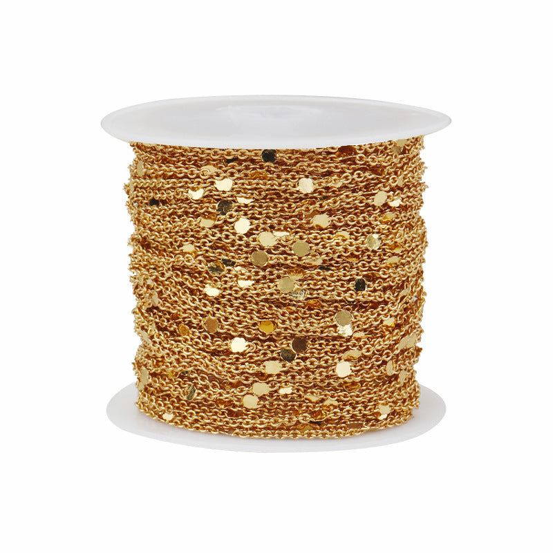 10m Roll Copper Cross Clip Chain Round O Clip