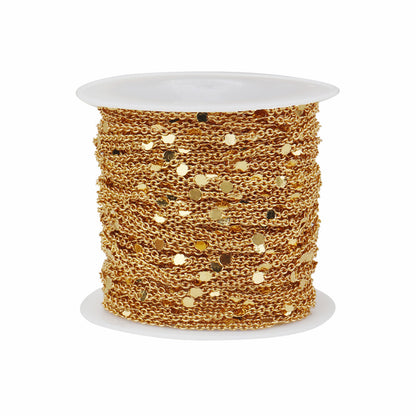 10m Roll Copper Cross Clip Chain Round O Clip