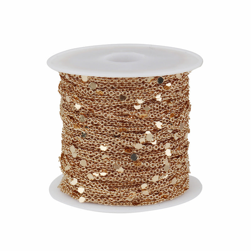 10m Roll Copper Cross Clip Chain Round O Clip