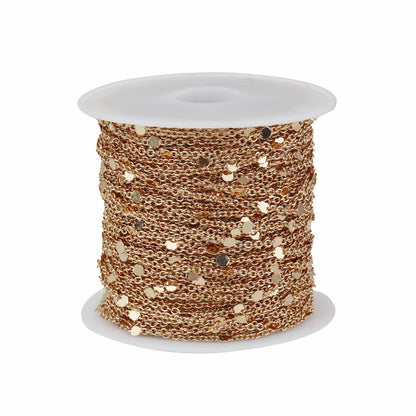 10m Roll Copper Cross Clip Chain Round O Clip