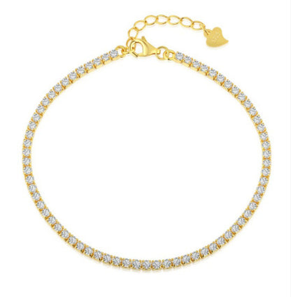 Women's Sterling Silver Diamond Bracelet Inlaid With Zircon