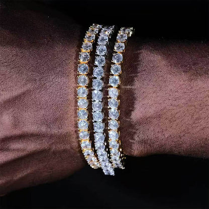 Hip-hop Spring-clasp Zircon Tennis Bracelet Jewelry