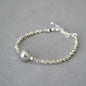 Irregularly Shimmering Tiny Silver Beads Pearl Minimalist Elegance Bracelet